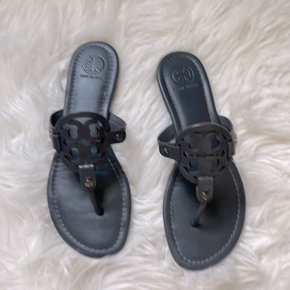 Tory Burch miller sandal in gray leather